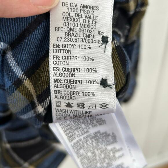 Quicksilver Mens Modern Plaid Flannel Long Sleeve Shirt Outdoor Blue Size Large - Picture 6 of 8